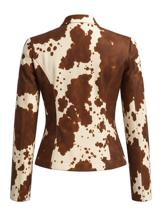 Braun 1970er Western Cowgirl Geknöpft Jacke