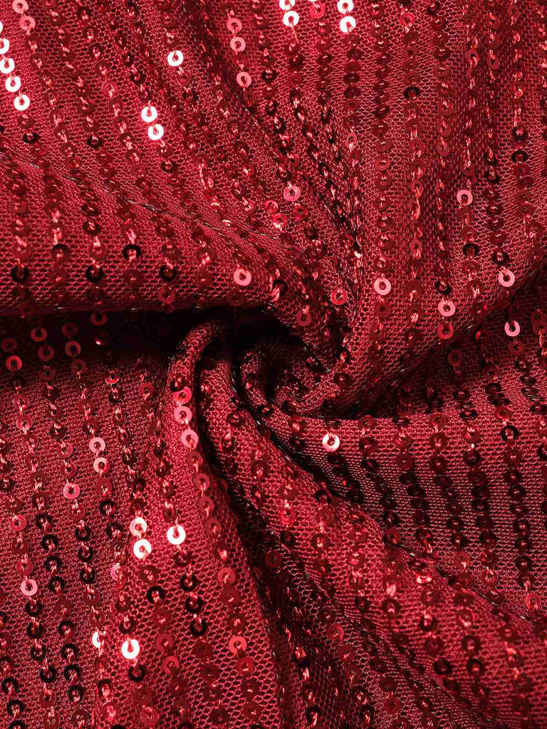 1950er Solide Feder Pailletten Patchwork Trägerlos Jumpsuit