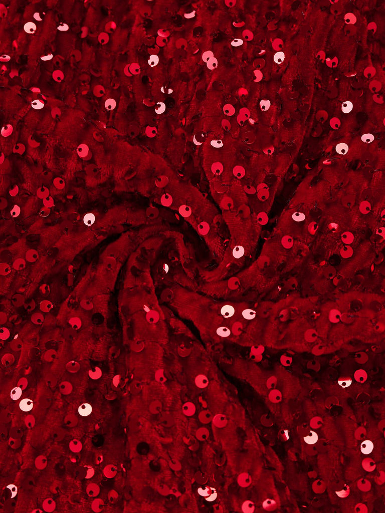 Rot 1930er Pailletten Eine Schulter Schlitz Enges Kleid