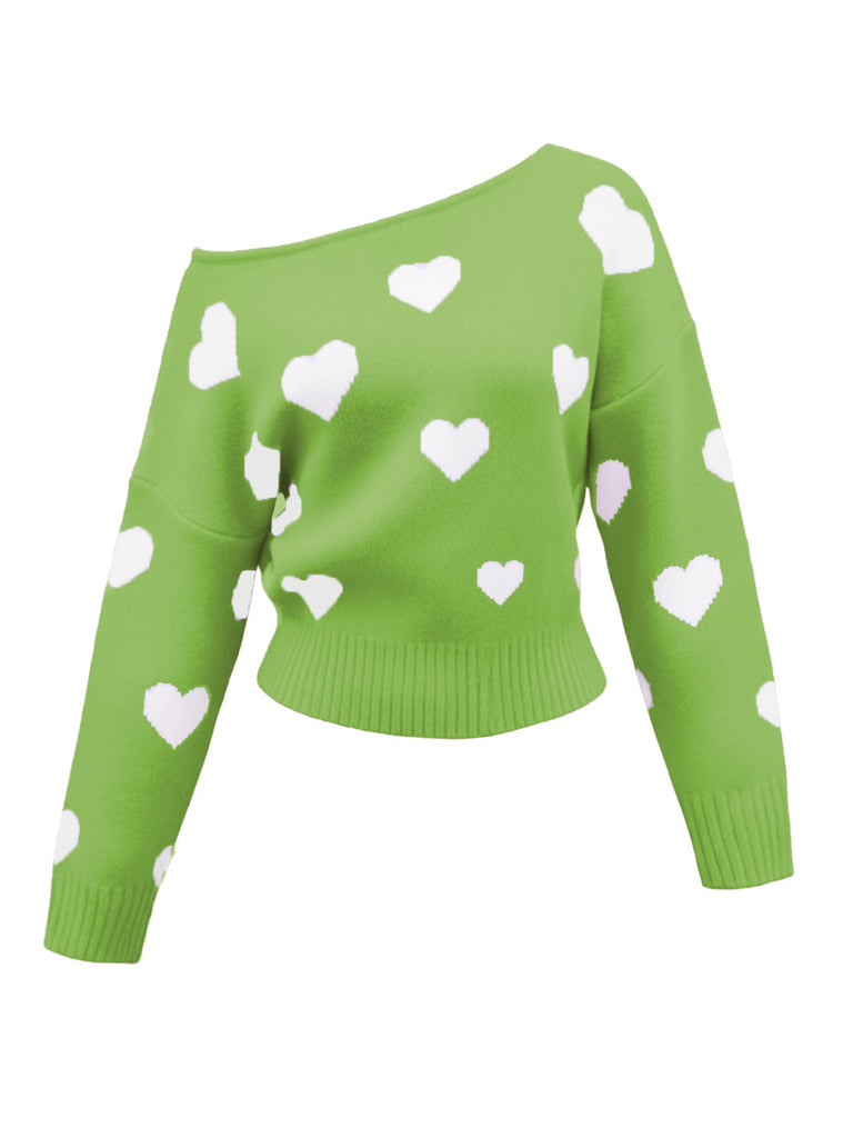 1970er Schneeflocke Asymmetrische Schulter Pullover