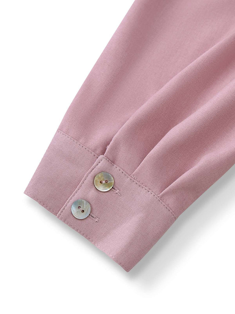 [Vorverkauf] Rosa 1940er Baumwolle Schlüsselloch Rüschen Kleid