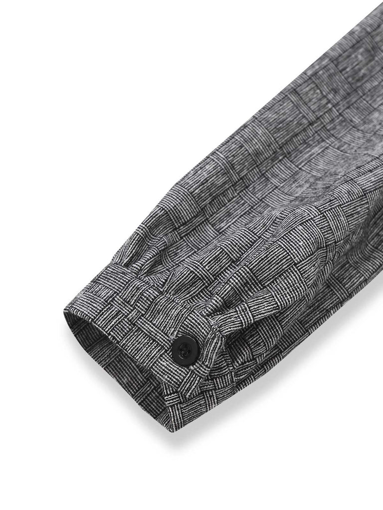 [Vorverkauf] Grau 1960er Taste Hochkragen Puffärmel Bleistift Kleid