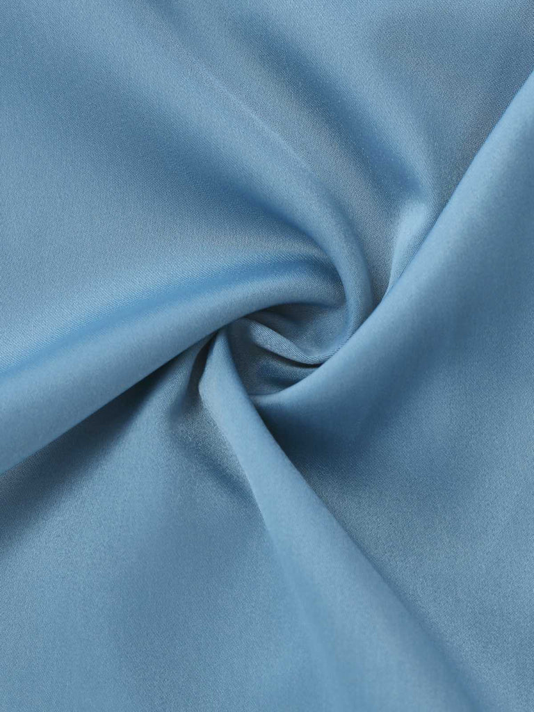 [Vorverkauf] Blau 1970er Pelzbesatz Revers Pailletten Gürtel Jumpsuit