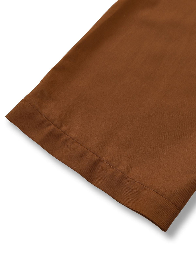 [Vorverkauf] Braun 1930er Gerüschtes Brosche Royal Stil Jumpsuit