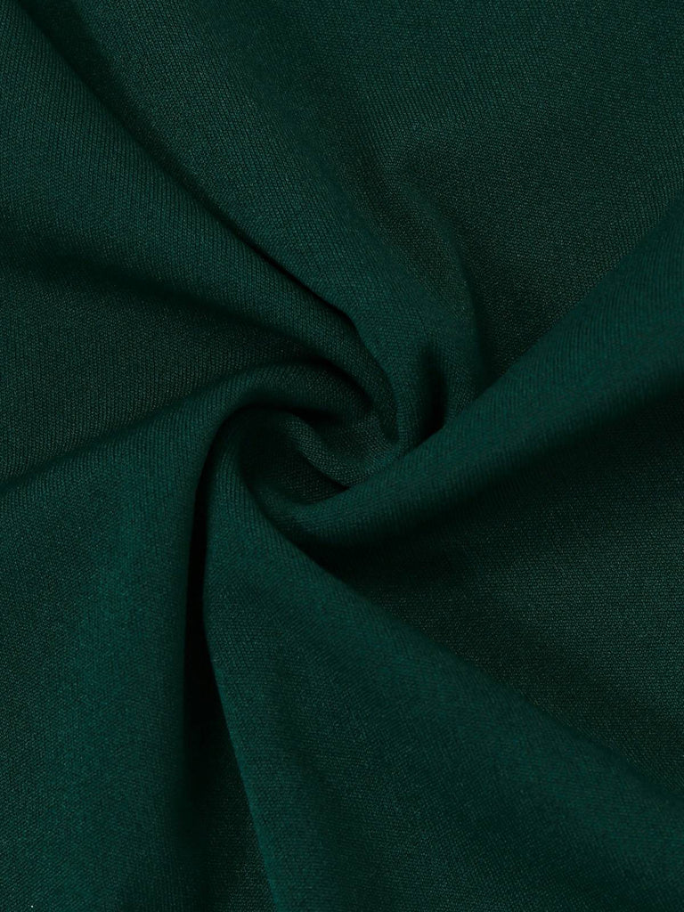 1930er Solide Gerüschtes V-Ausschnitt Gürtel Jumpsuit