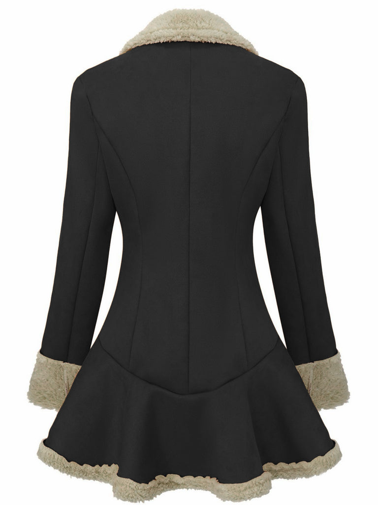 Vintage 1970er Revers Ausgestellter Saum Suede Jacke