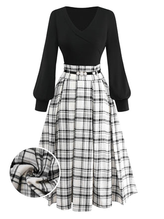 [Vorverkauf] 2PCS 1950er Stricken Top & Baumwolle Plissiertes Rock