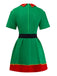 Grün 1960er Weihnachten Elf Cosplay Kostüm Kleid Set