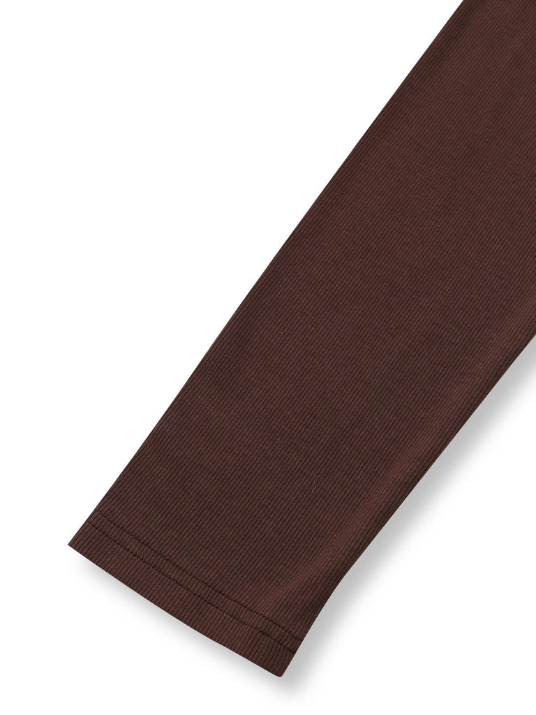 [Vorverkauf] Braun 1970er Stricken Kariert Asymmetrisch Hals Kleid