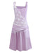 [Vorverkauf] Lila 1920er Blumen Besticktes Netz Satin Kleid
