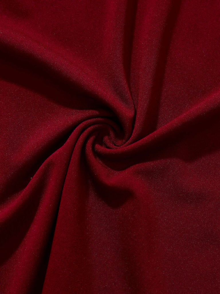 1960er Solide Glitzer V-Ausschnitt Netz Körperbetont Kleid