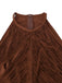 Kaffee 1920er Solide Fransen Halter Ärmellos Kleid