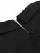 Schwarz 1950er Solide 3D Rose Revers Swing Kleid