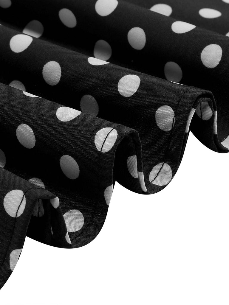 1950er Polka Punkte Bogen Swing Kleid