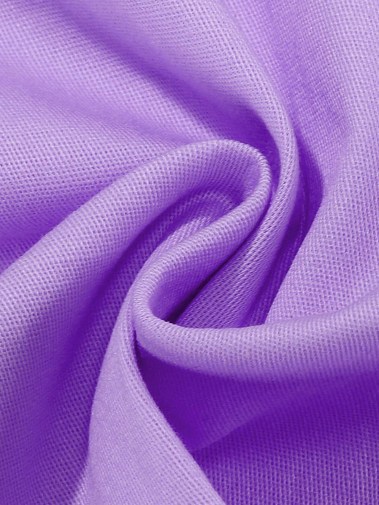 1950er Solide Matrosen Kragen Schleife Ärmellos Kleid