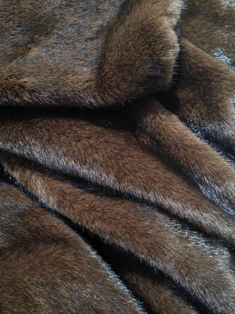 1950er Solide Revers Kunstpelz Pelz Robe Mantel