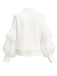 [Vorverkauf] Weiß 1940er Rüschen Laternenärmel Tie-Front Bluse