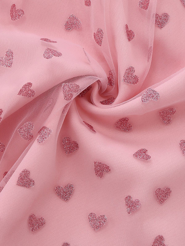 Grün 1950er Glitzer Schulterkrawatte Gerüschtes Kleid