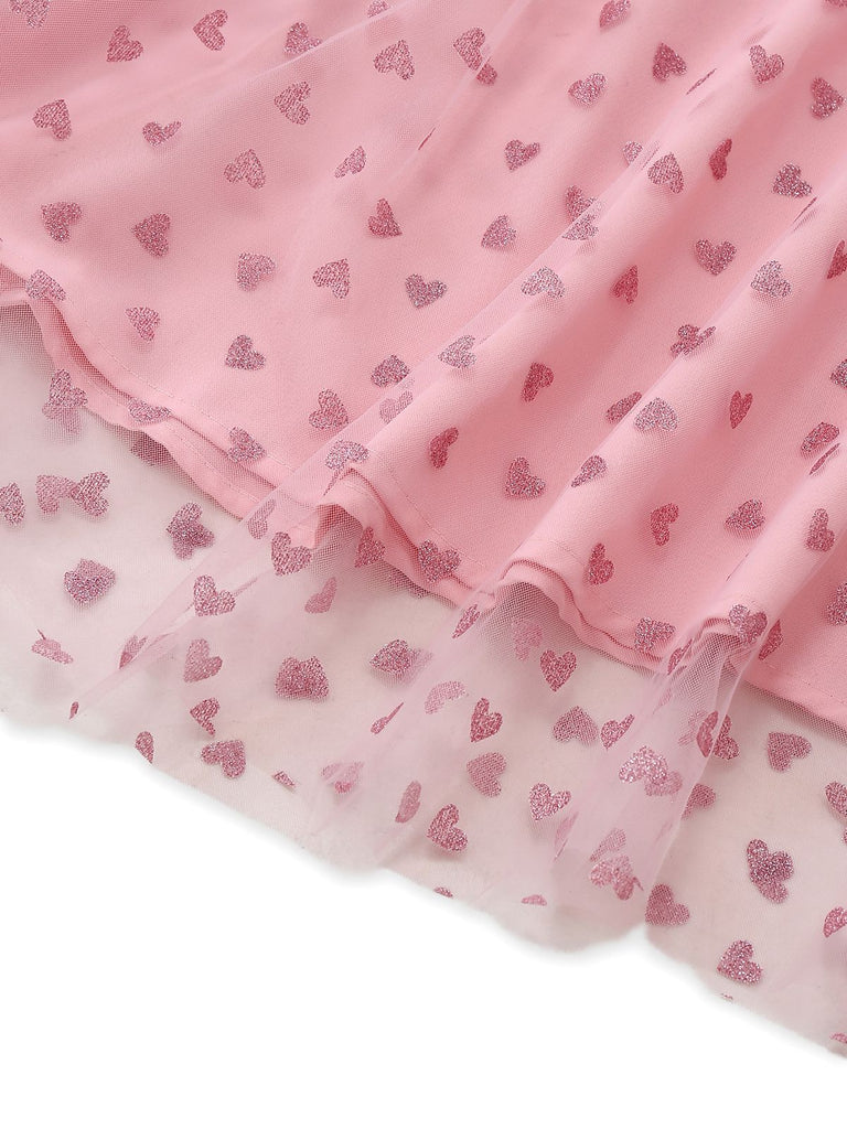 Grün 1950er Glitzer Schulterkrawatte Gerüschtes Kleid