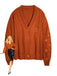 Orange 1940er V-Ausschnitt Stern Bestickt Cardigan