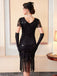 1920er Pailletten Perlen Fransen Flapper Kleid