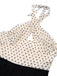 Beige 1950er 3D Herz Halter Patchwork Romper