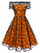 1950er Halloween Fledermaus Kostüm Spitzen Schulter Swing Kleid