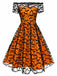 1950er Halloween Spitzen Schulter Swingkleid