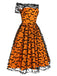 1950er Halloween Spitzen Schulter Swingkleid