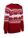 Rot 1950er Weihnachten Strickpullover