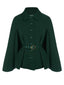 Grün 1940er Revers Solide Cape Mantel