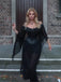1950er Halloween Gothic Vampir Spitze Patchwork Hexenkleid