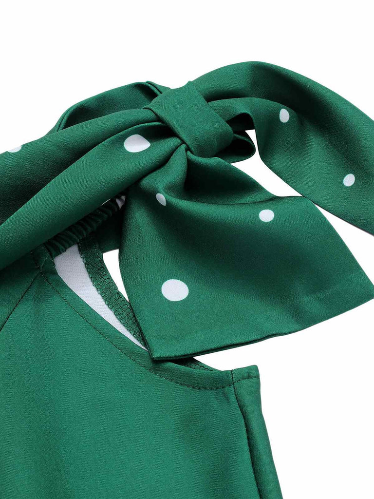 Schwarz 1950er Weihnachten Schneeflocke Off-Shoulder Kleid