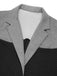 [Übergröße] Schwarz & Grau 1940er Patchwork-Revers Mantel