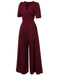 1930er Puff Kurzarm Weites Bein Jumpsuit