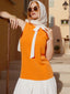 Orange 1960er Crew-Schleifenknoten Ärmelloses Kleid