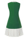 [Vorverkauf] Grün 1960er Crew-Schleifenknoten Ärmelloses Kleid