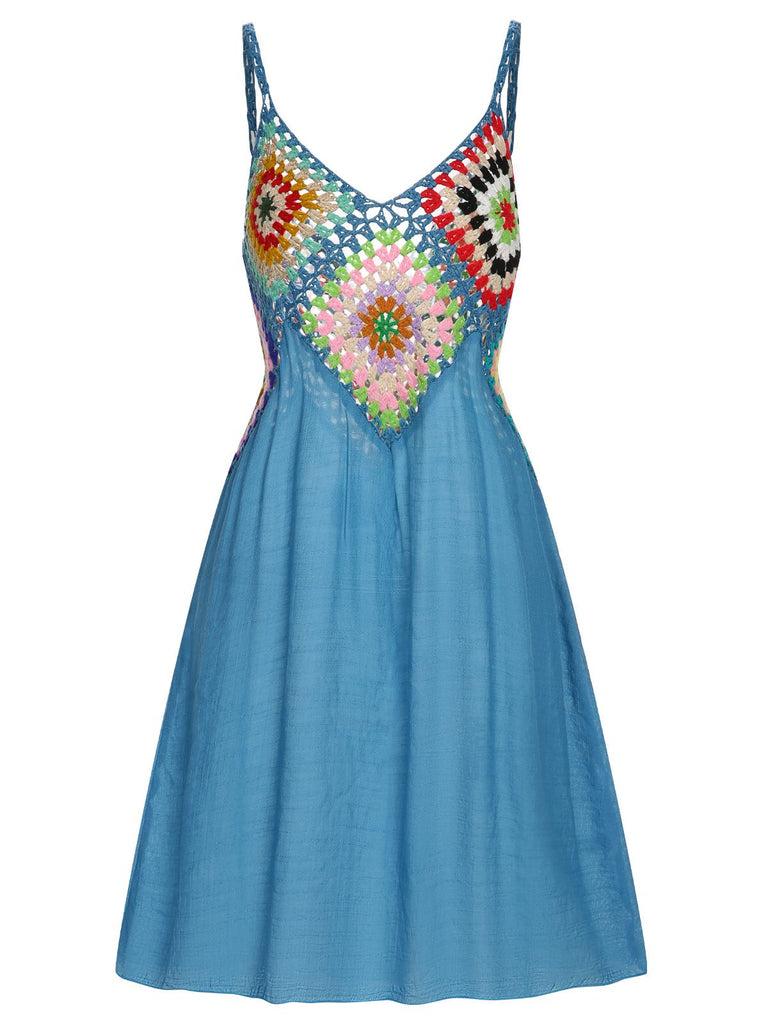 Blau 1960er Bohemien Cover Up