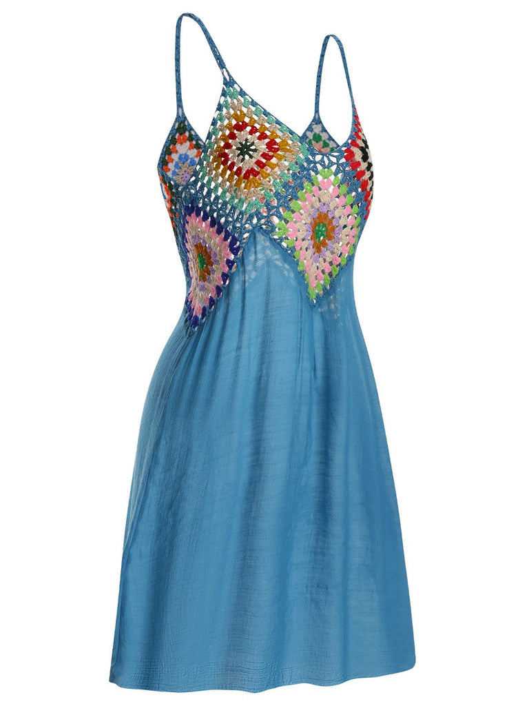 Blau 1960er Bohemien Cover Up