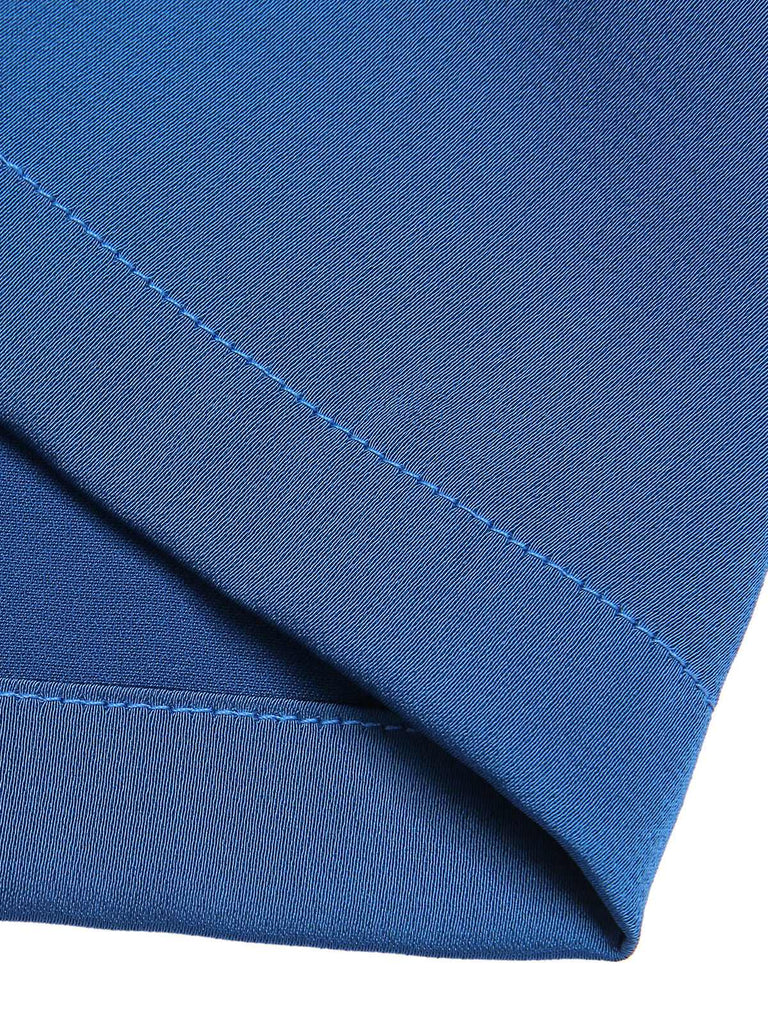 [Vorverkauf] Blau 1940er Symmetrisch Streifen V-Ausschnitt Halter Romper