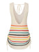 1960er Streifen Farbe-Kontrast Kleid