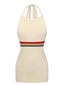 1950er Regenbogen Streifen Stricken Tank Top