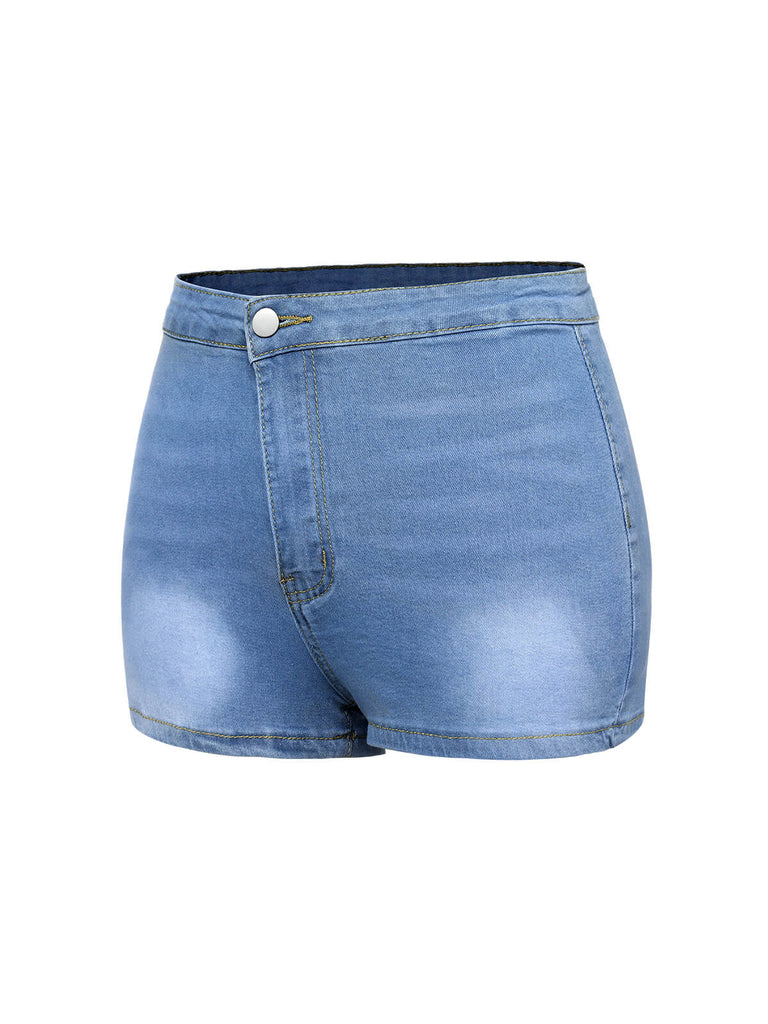 1960er Solide ColoRot Jeans Shorts