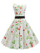 1950er Kirsche Geknöpftes Ärmellos Kleid