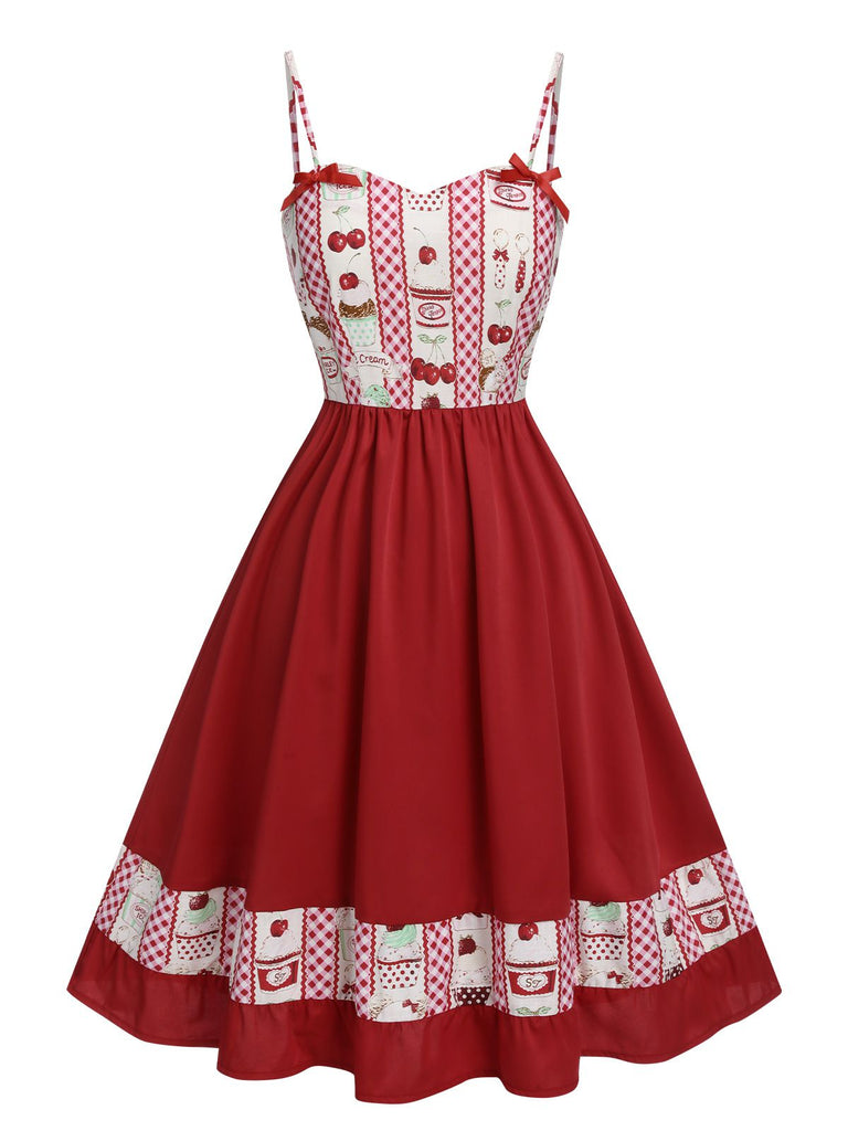 [Vorverkauf] Rot 1950er Kirsche Cupcake Träger Kleid