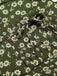 [Übergröße] Grün 1940er Revers Tasten Kleine Blumen Kleid