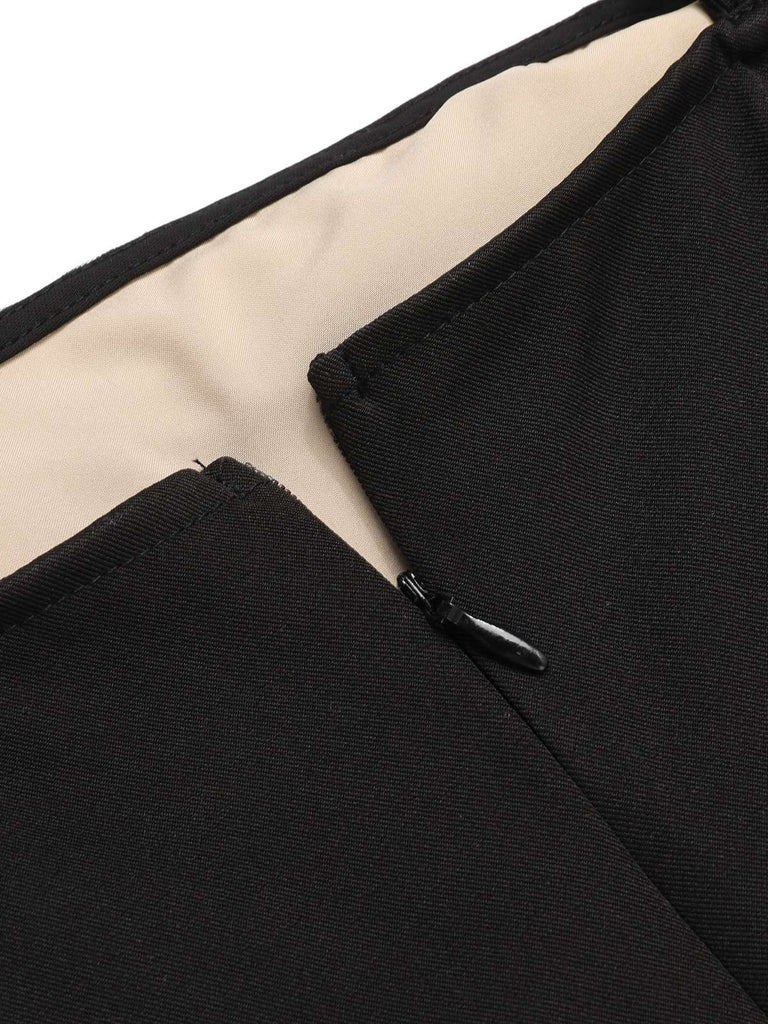 [Vorverkauf] Schwarz 1930er Tupfen Masche Spaghetti Träger Jumpsuit