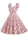 1950er Gänseblümchen Binden Swing Kleid