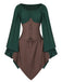 1950er Halloween Hexen Vampir Fledermausärmel Patchwork Kleid
