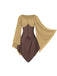Braun 1950er Halloween Hexen Vampir Fledermausärmel Patchwork Kleid